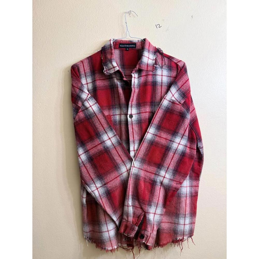 Truth Of Revelations Red Plaid Flannel‎ Shirt XL